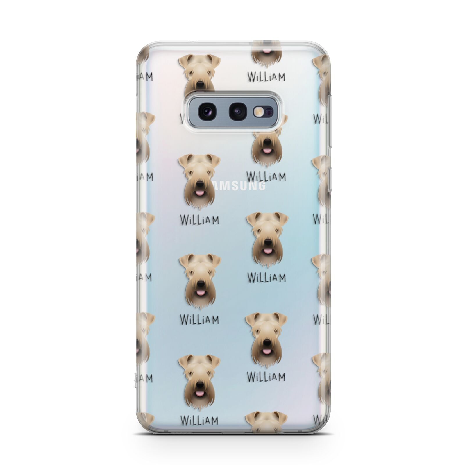 Soft Coated Wheaten Terrier Icon with Name Samsung Galaxy S10E Case