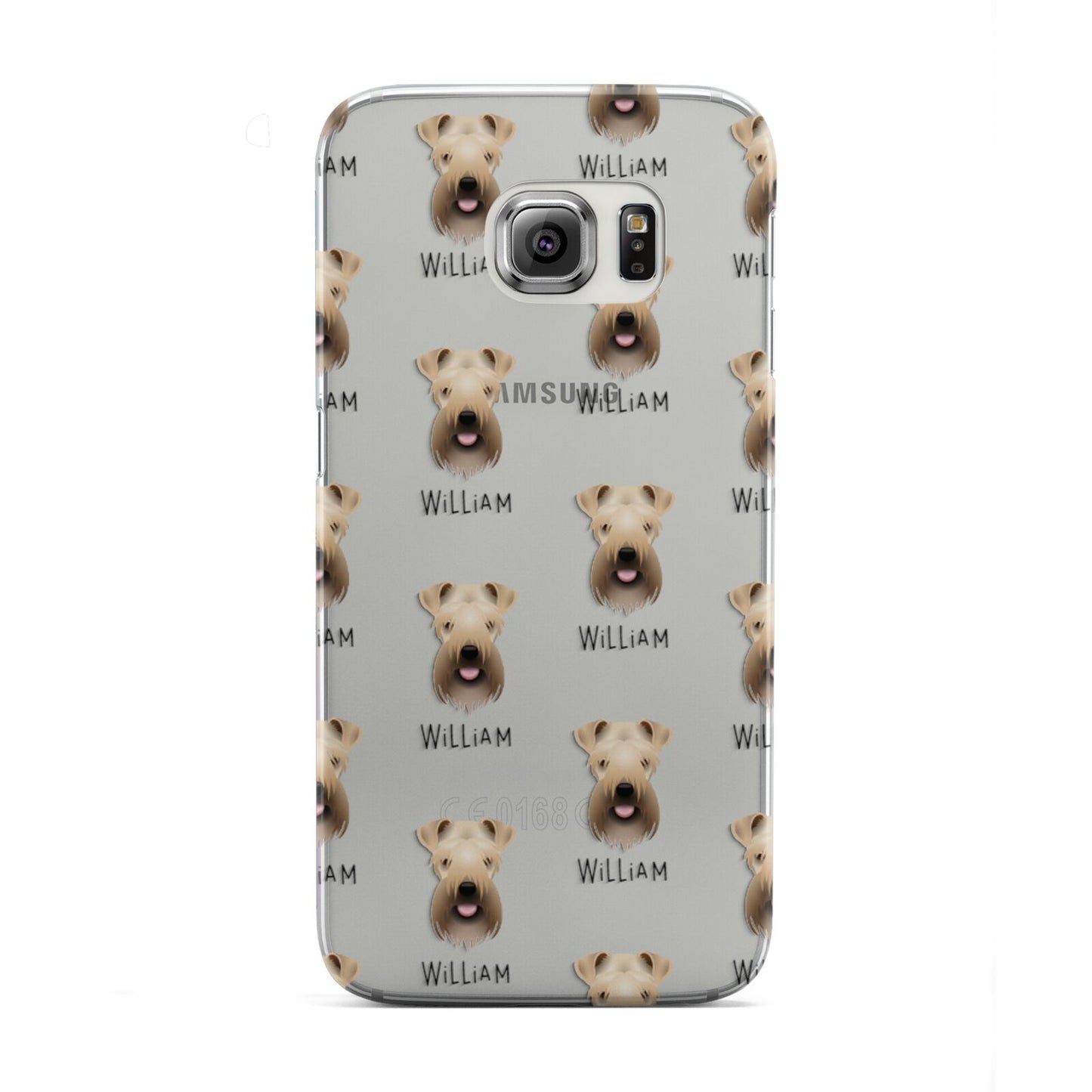 Soft Coated Wheaten Terrier Icon with Name Samsung Galaxy S6 Edge Case
