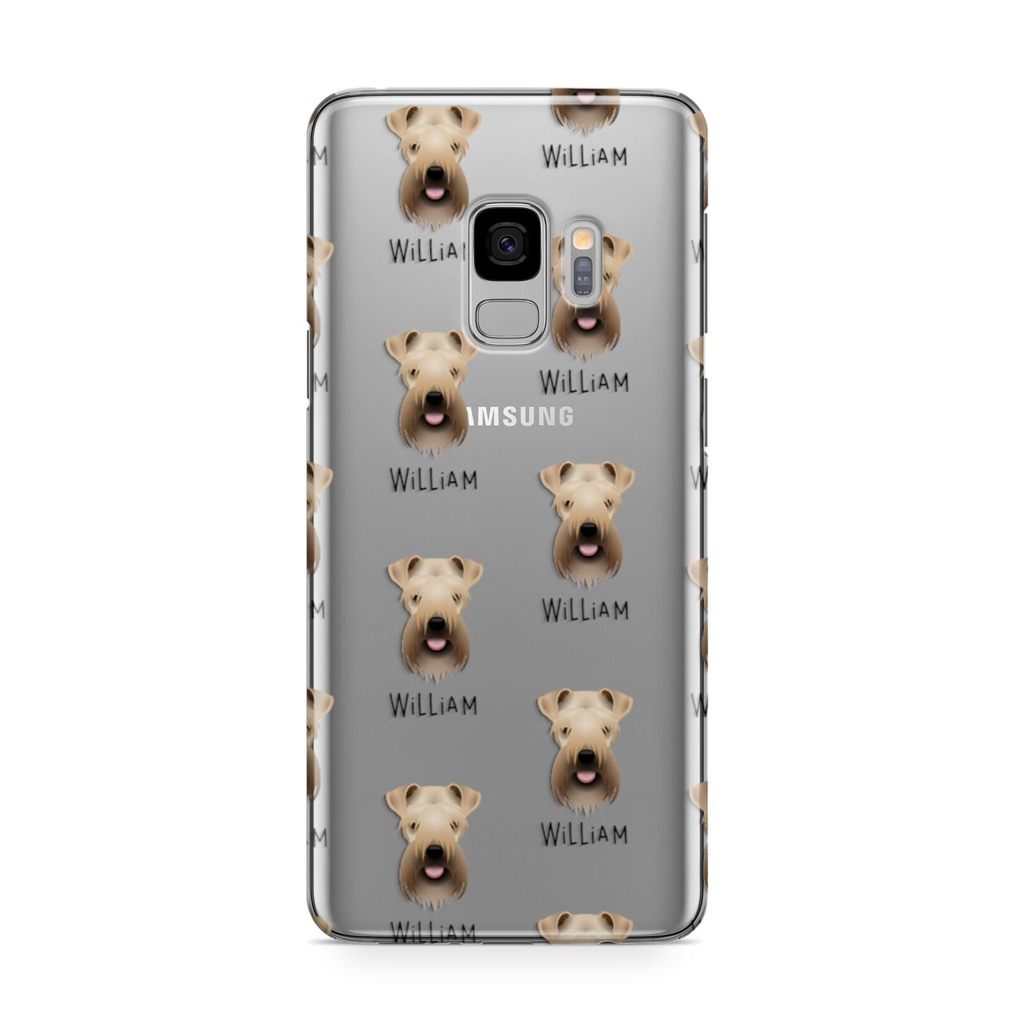 Soft Coated Wheaten Terrier Icon with Name Samsung Galaxy S9 Case