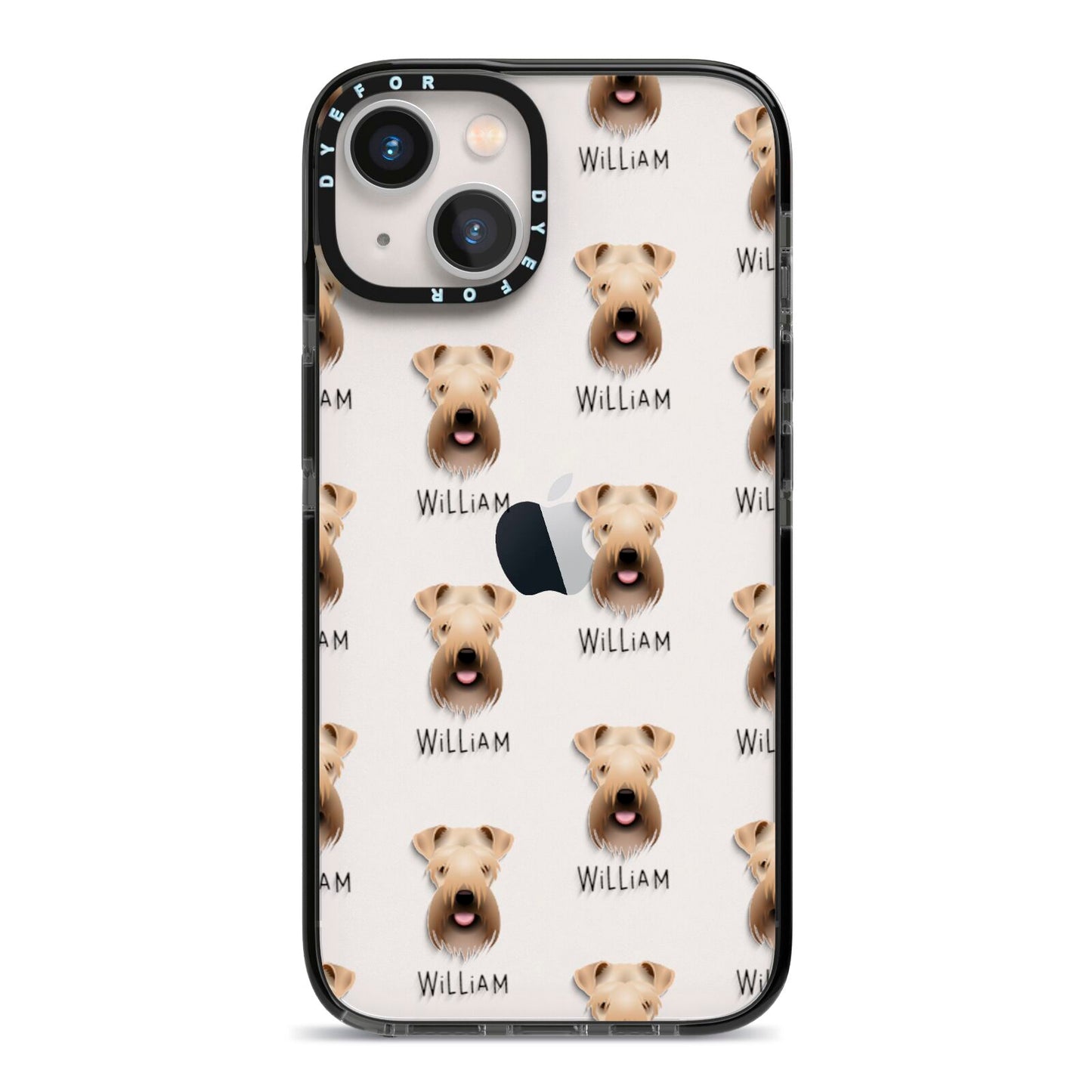 Soft Coated Wheaten Terrier Icon with Name iPhone 13 Black Impact Case on Silver phone