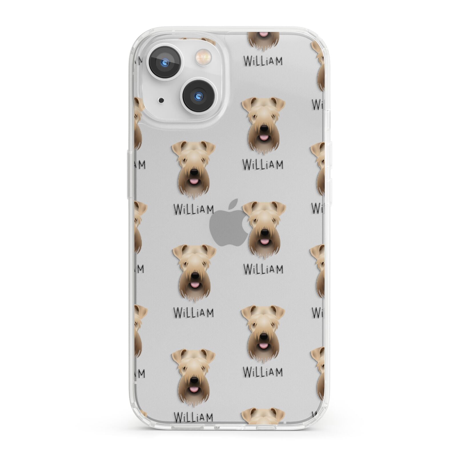 Soft Coated Wheaten Terrier Icon with Name iPhone 13 Clear Bumper Case