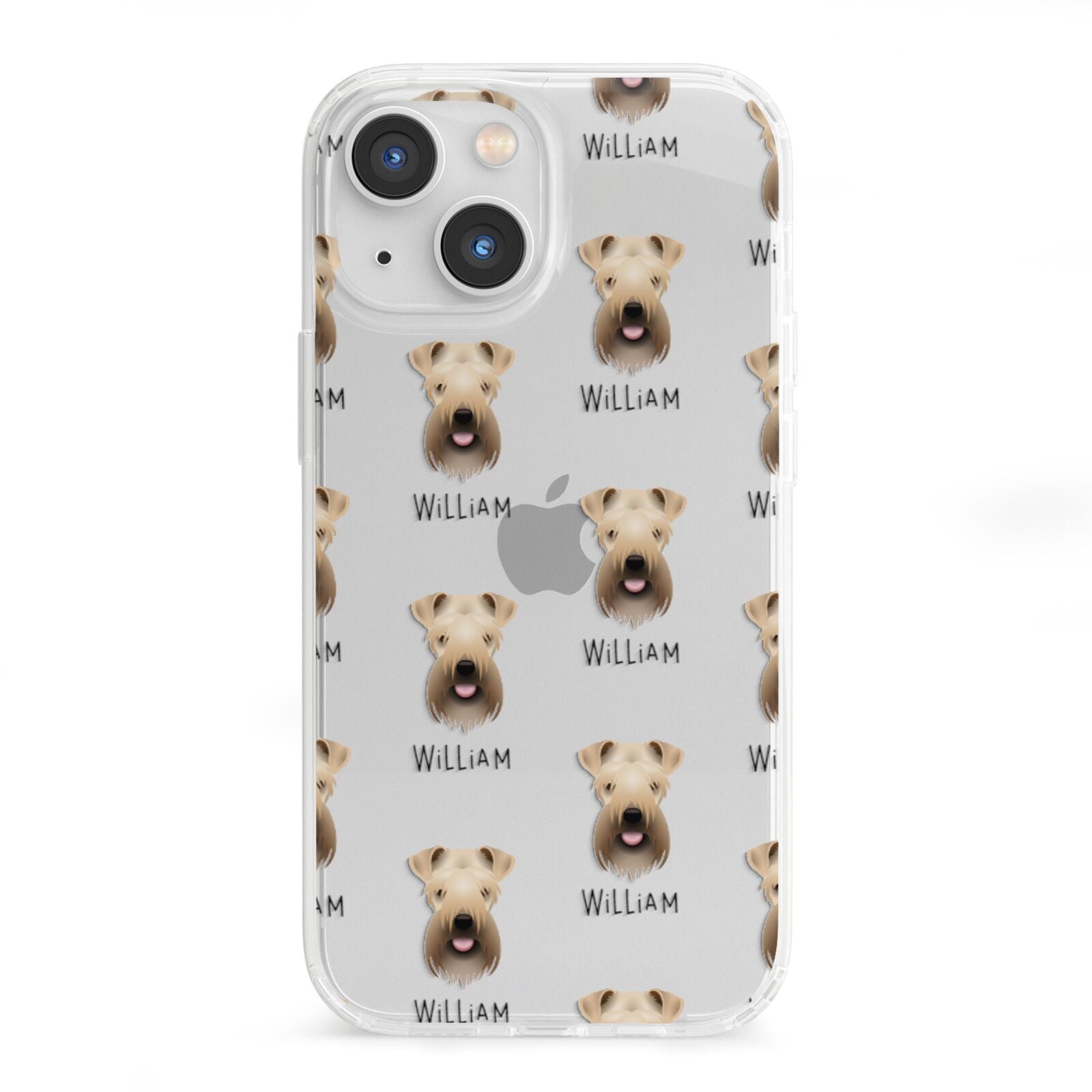 Soft Coated Wheaten Terrier Icon with Name iPhone 13 Mini Clear Bumper Case