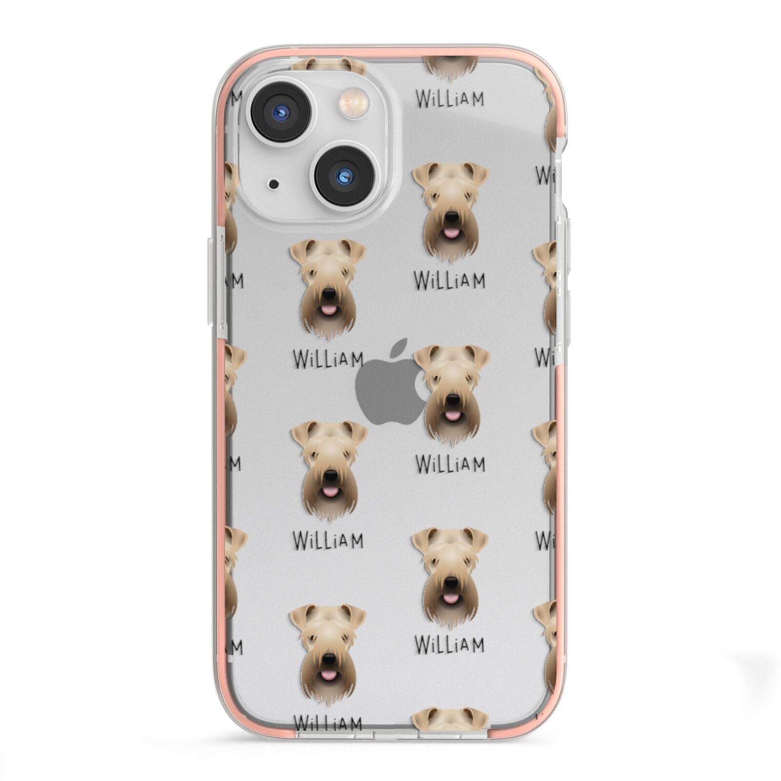 Soft Coated Wheaten Terrier Icon with Name iPhone 13 Mini TPU Impact Case with Pink Edges