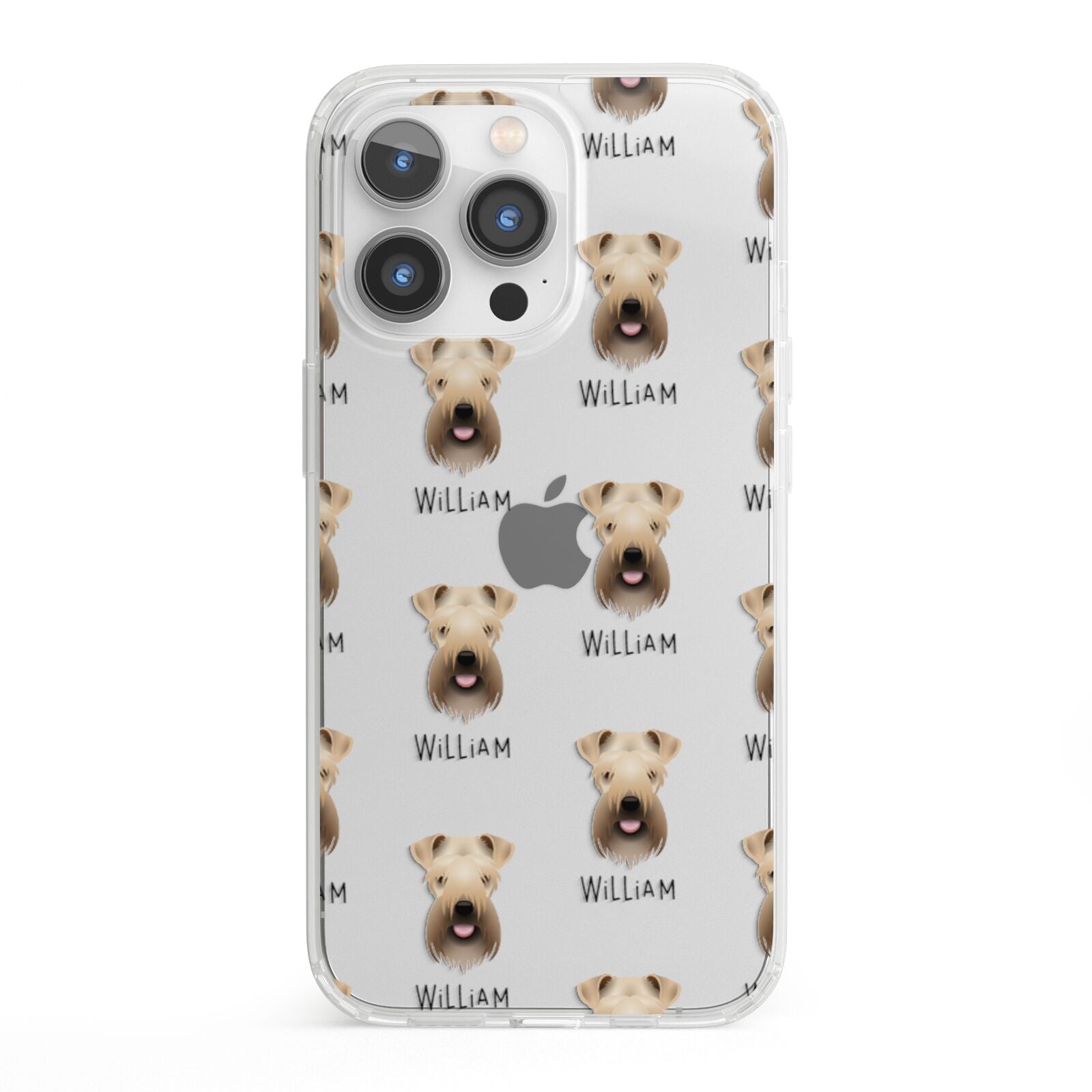 Soft Coated Wheaten Terrier Icon with Name iPhone 13 Pro Clear Bumper Case