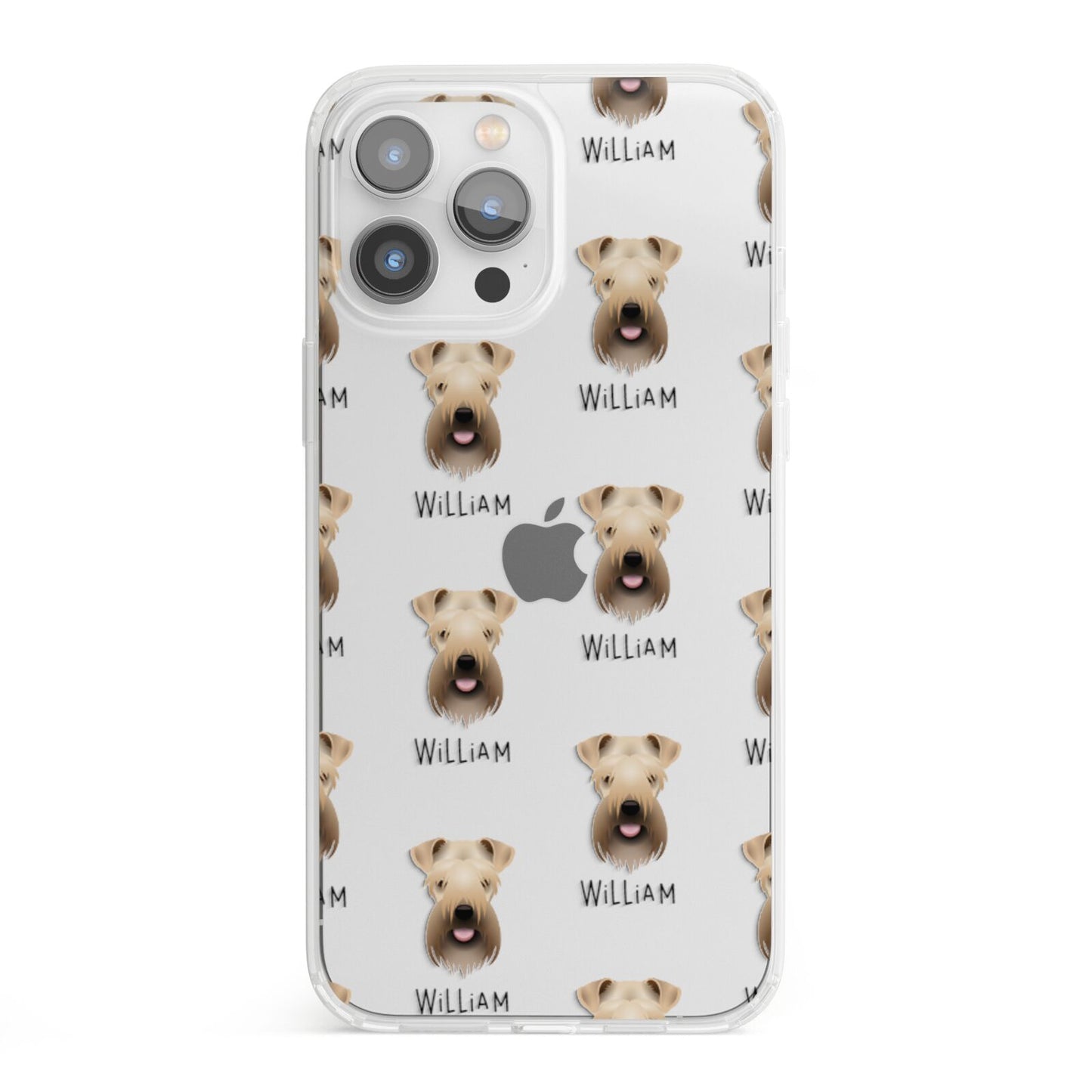 Soft Coated Wheaten Terrier Icon with Name iPhone 13 Pro Max Clear Bumper Case