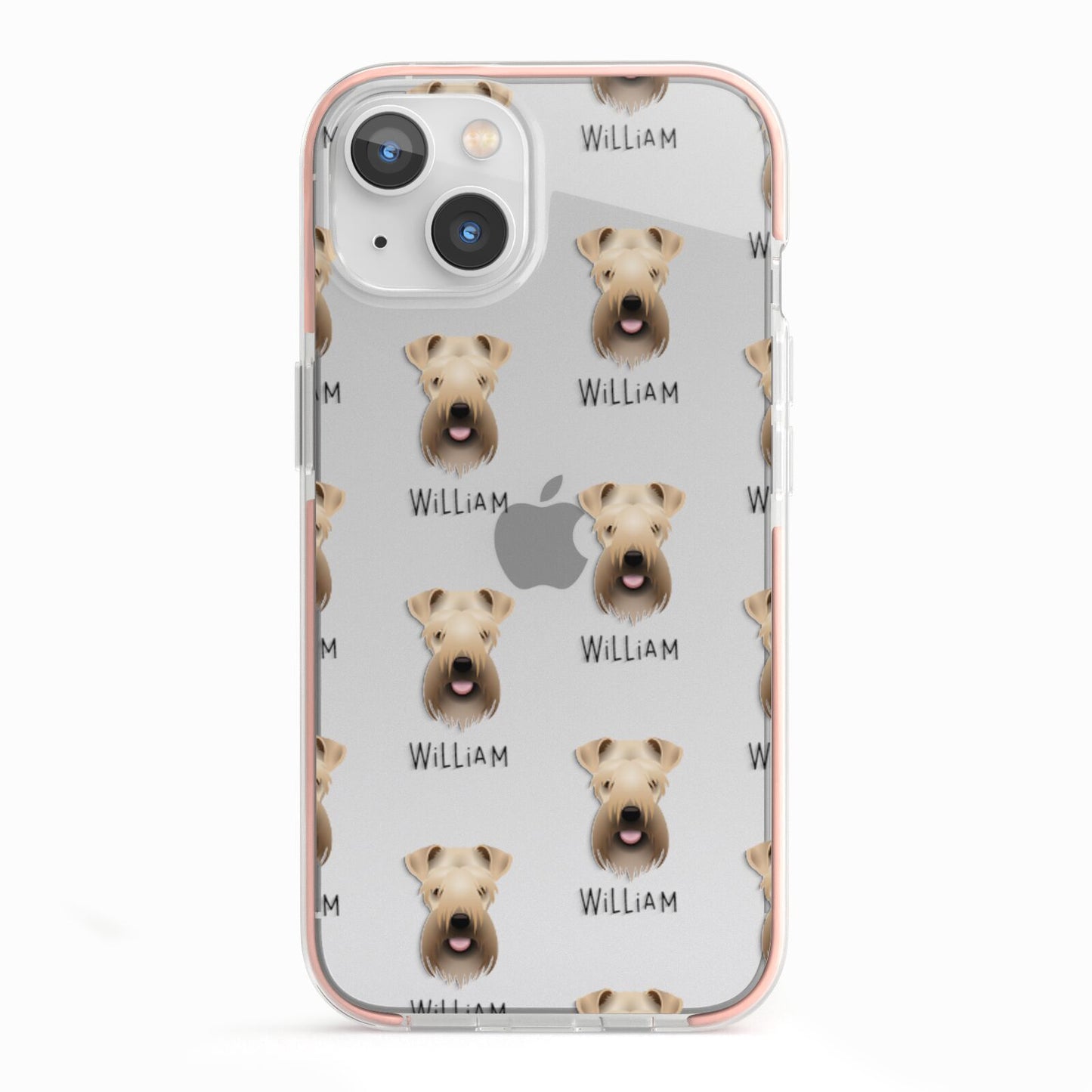 Soft Coated Wheaten Terrier Icon with Name iPhone 13 TPU Impact Case with Pink Edges