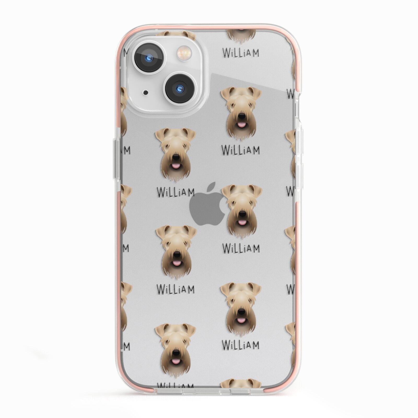 Soft Coated Wheaten Terrier Icon with Name iPhone 13 TPU Impact Case with Pink Edges