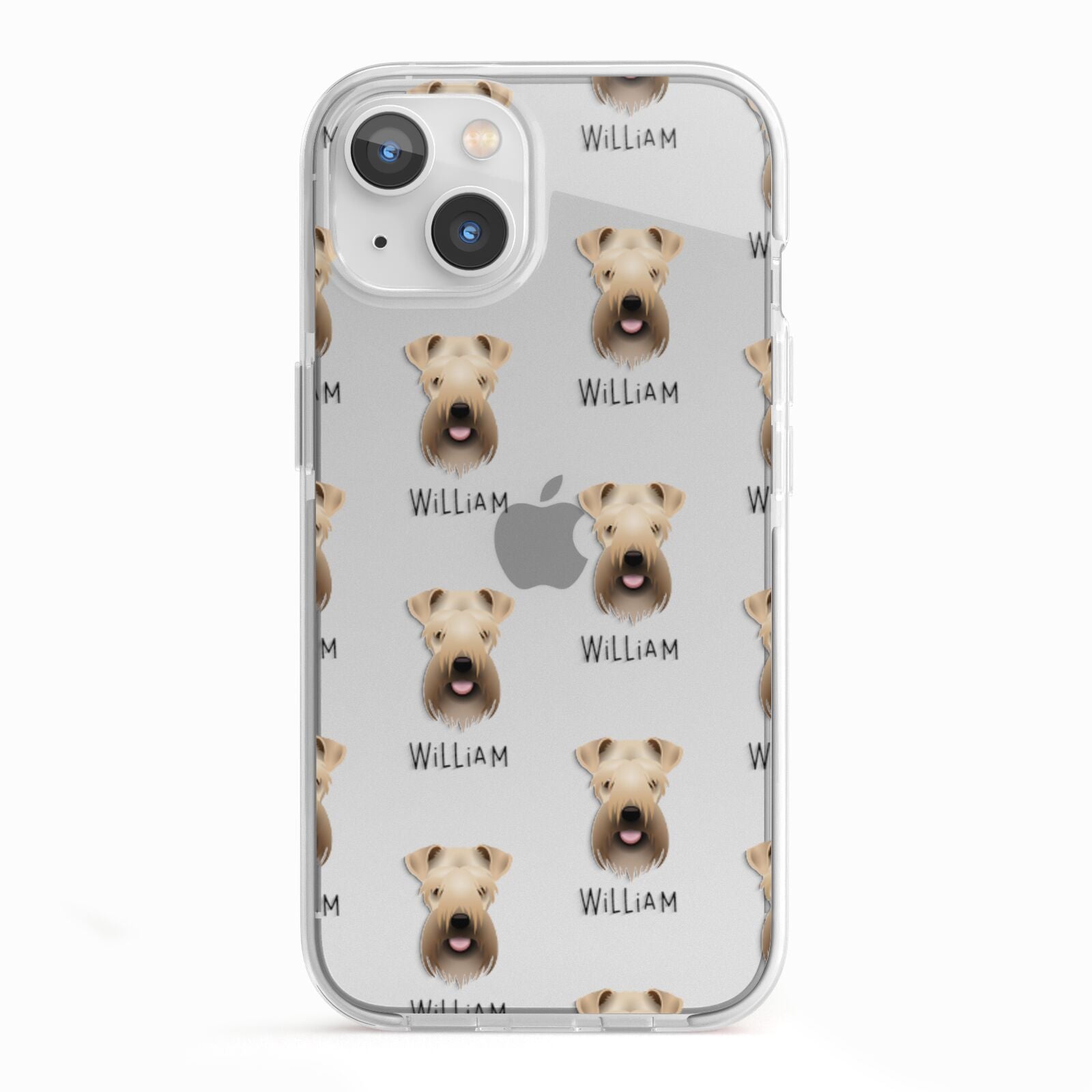 Soft Coated Wheaten Terrier Icon with Name iPhone 13 TPU Impact Case with White Edges