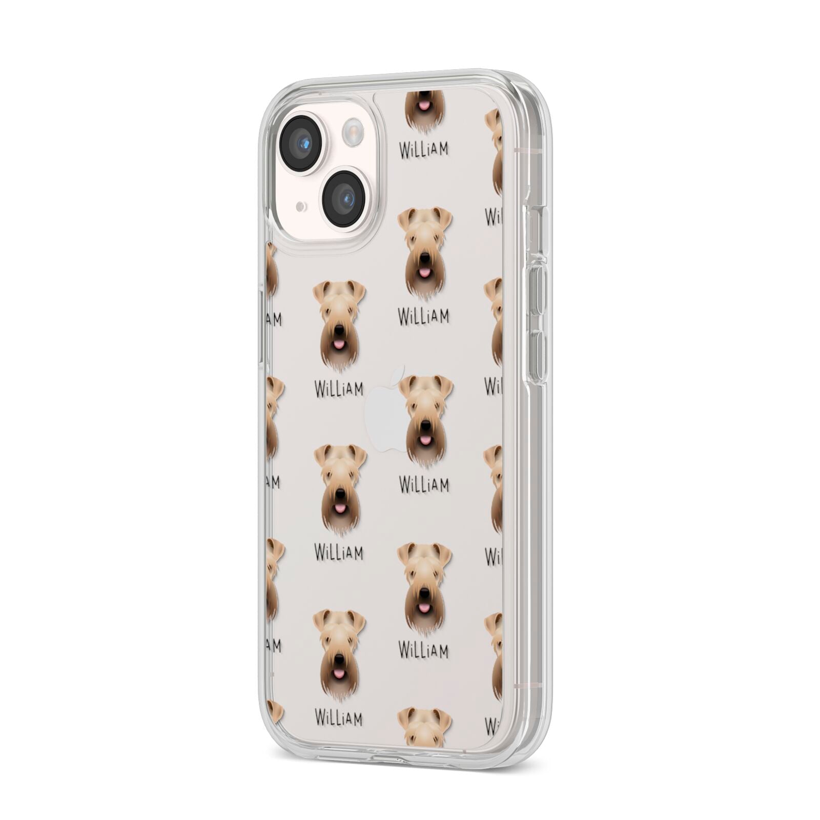 Soft Coated Wheaten Terrier Icon with Name iPhone 14 Clear Tough Case Starlight Angled Image