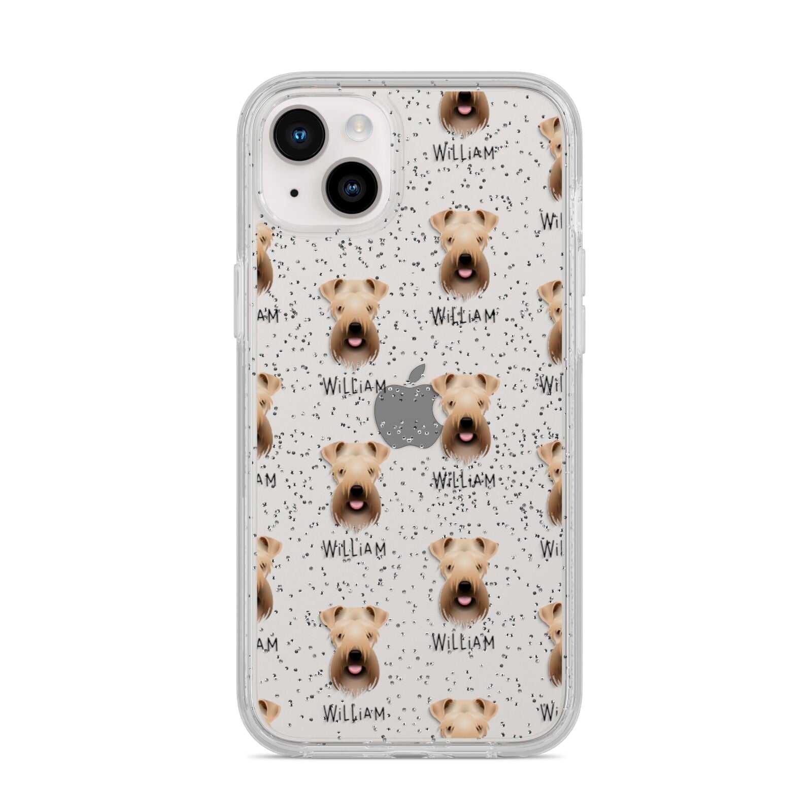Soft Coated Wheaten Terrier Icon with Name iPhone 14 Plus Glitter Tough Case Starlight