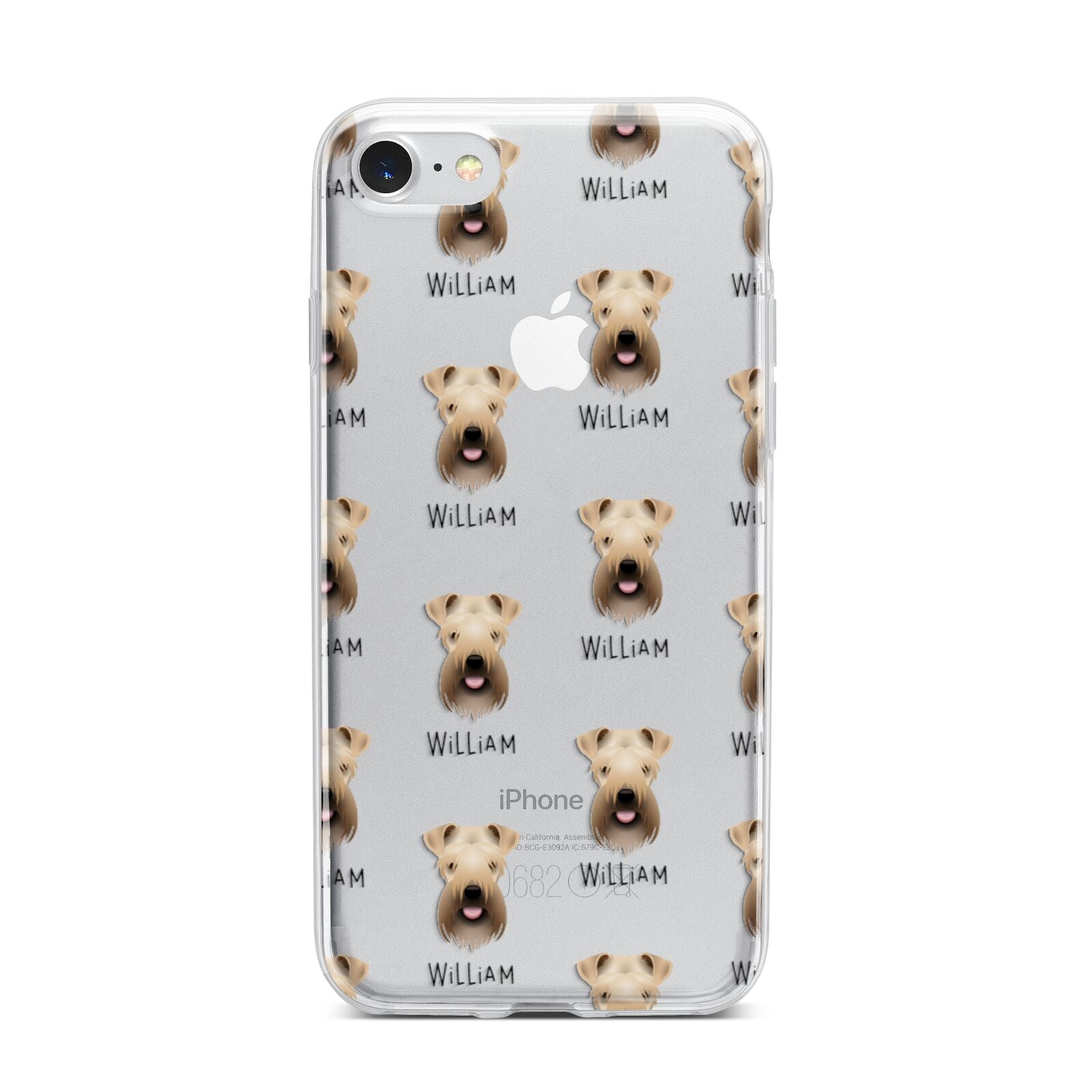 Soft Coated Wheaten Terrier Icon with Name iPhone 7 Bumper Case on Silver iPhone