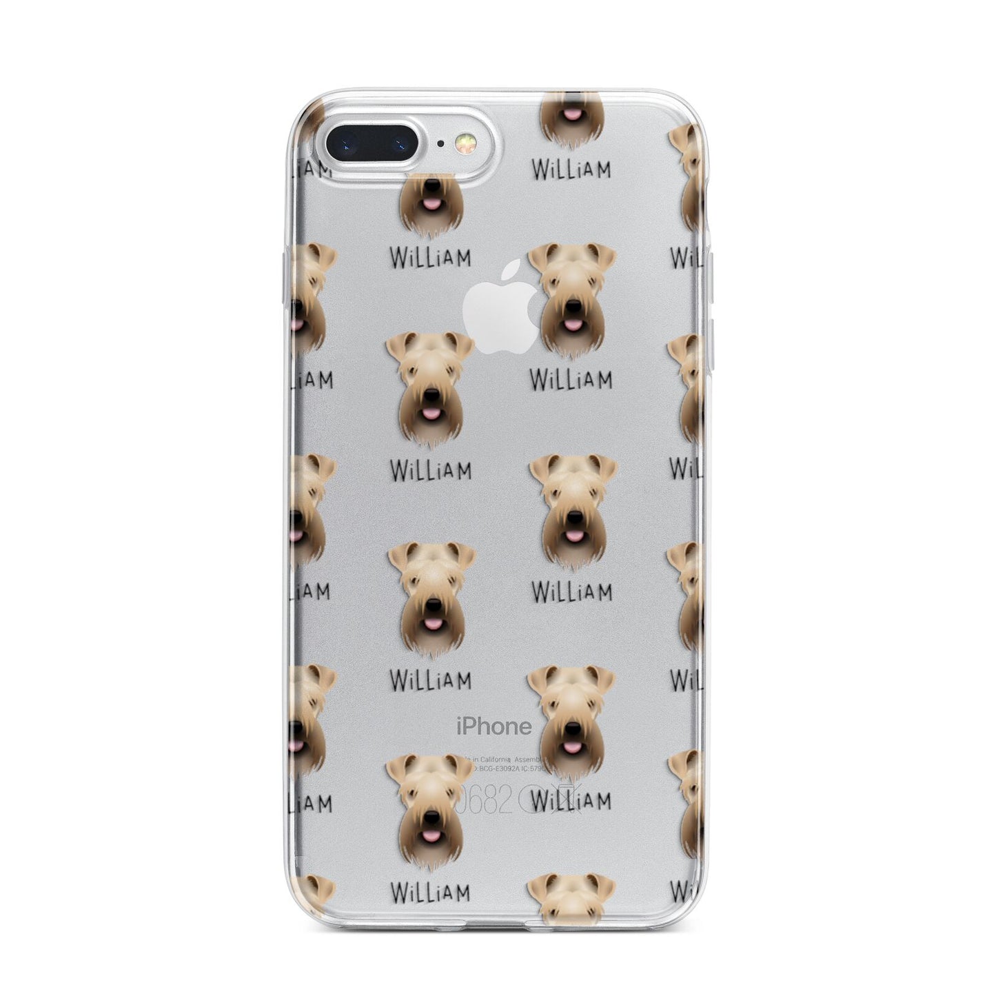 Soft Coated Wheaten Terrier Icon with Name iPhone 7 Plus Bumper Case on Silver iPhone