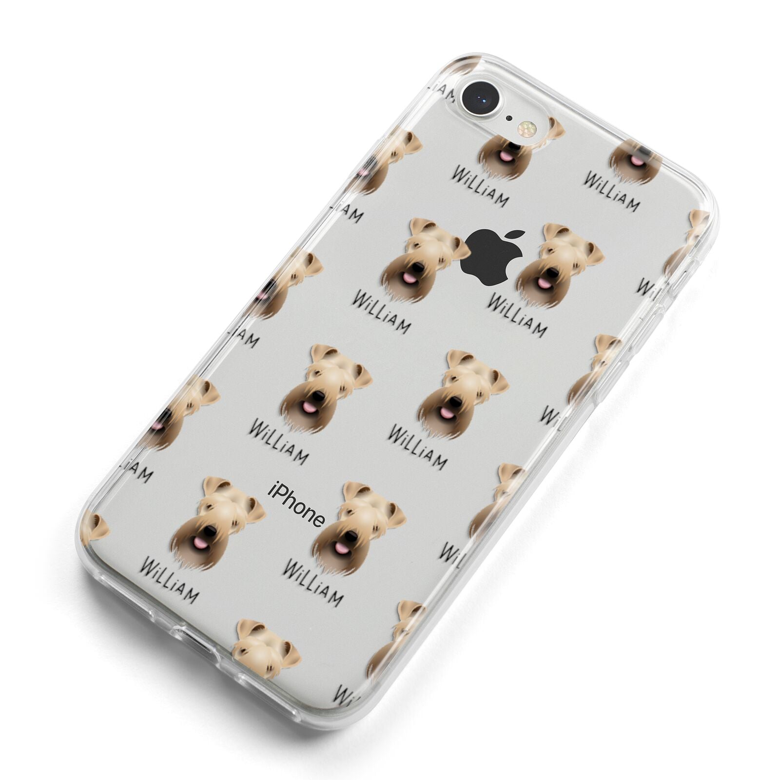 Soft Coated Wheaten Terrier Icon with Name iPhone 8 Bumper Case on Silver iPhone Alternative Image
