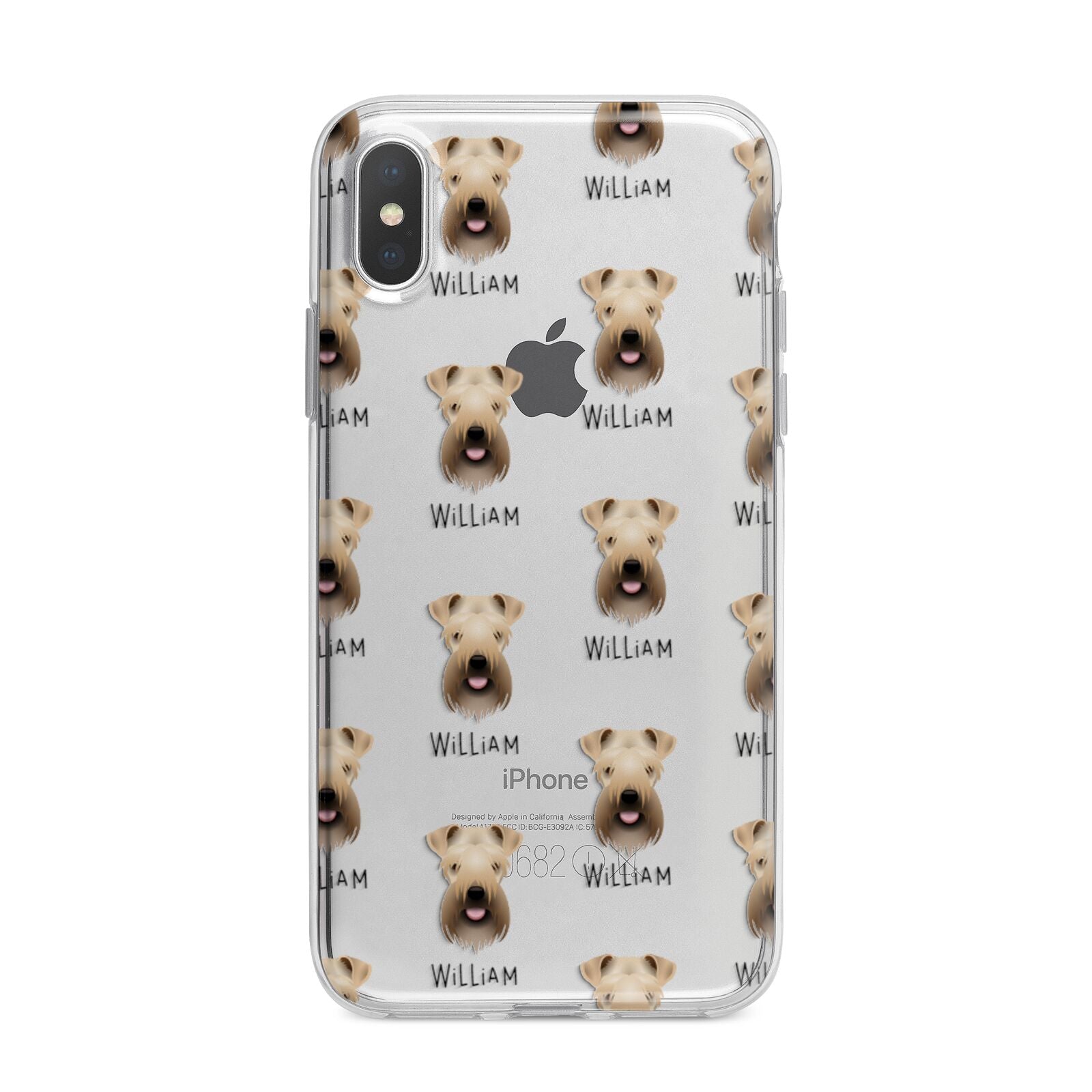 Soft Coated Wheaten Terrier Icon with Name iPhone X Bumper Case on Silver iPhone Alternative Image 1
