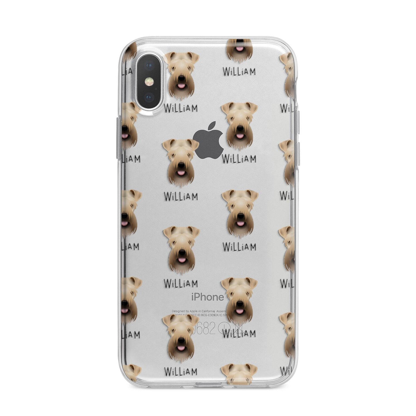 Soft Coated Wheaten Terrier Icon with Name iPhone X Bumper Case on Silver iPhone Alternative Image 1
