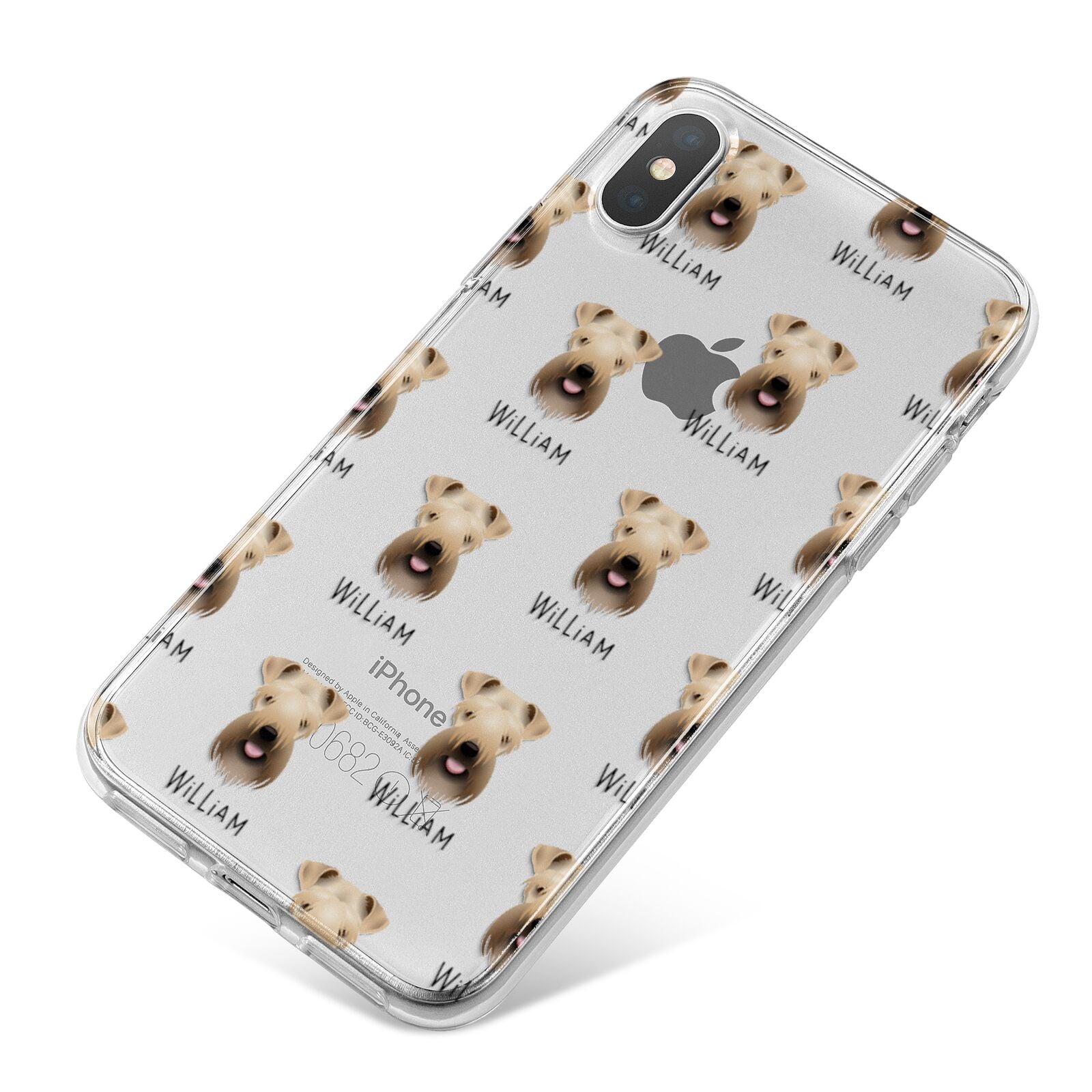 Soft Coated Wheaten Terrier Icon with Name iPhone X Bumper Case on Silver iPhone