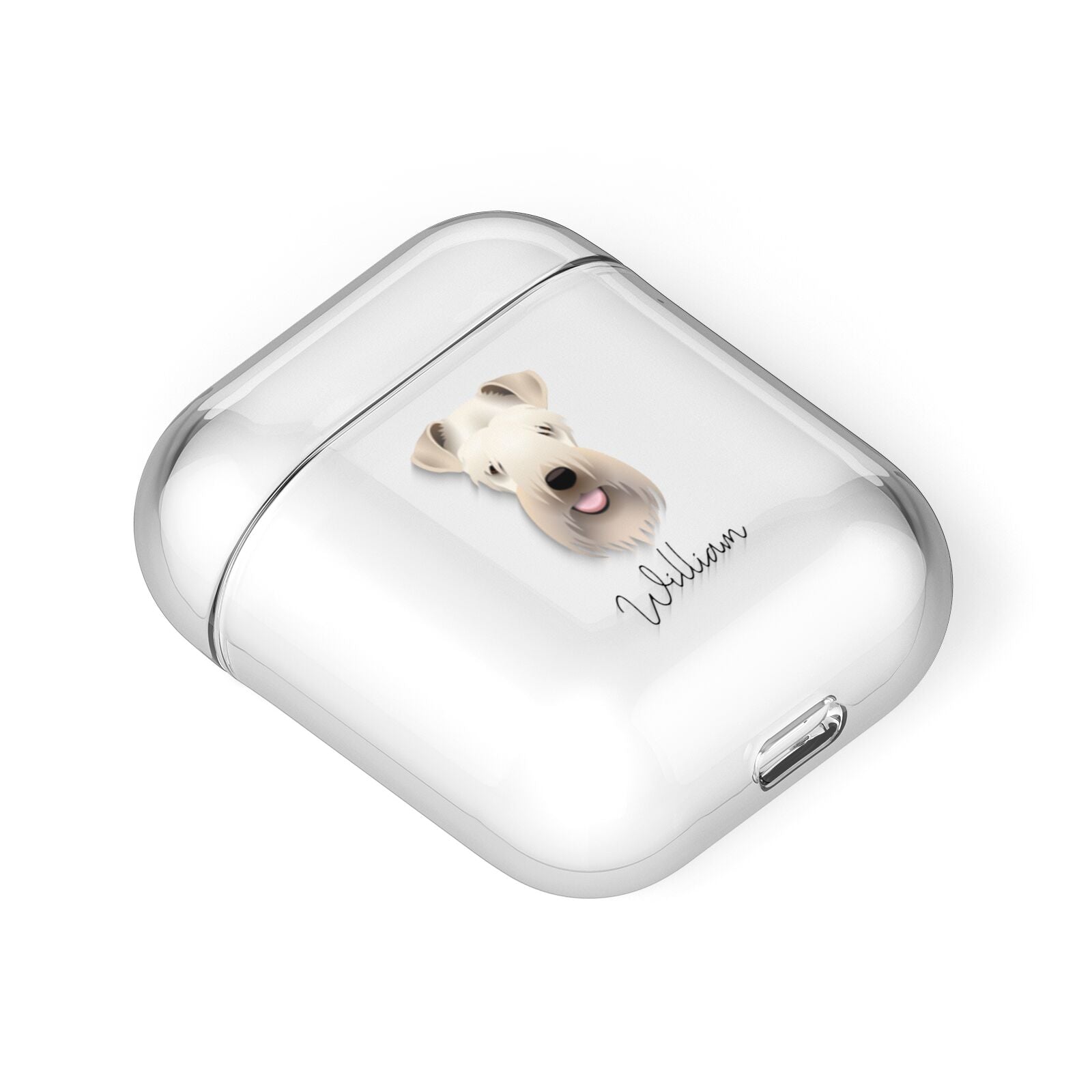 Soft Coated Wheaten Terrier Personalised AirPods Case Laid Flat