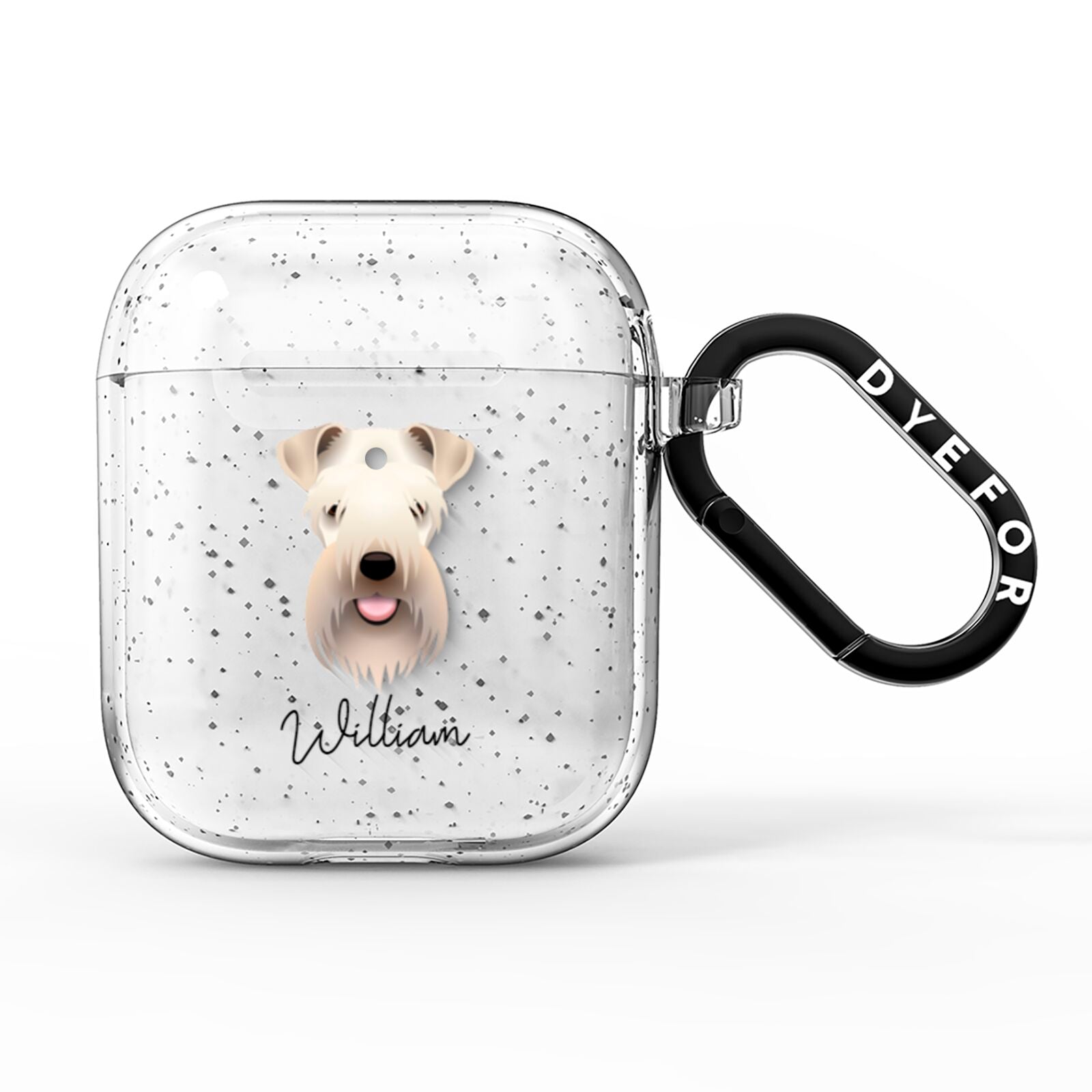 Soft Coated Wheaten Terrier Personalised AirPods Glitter Case