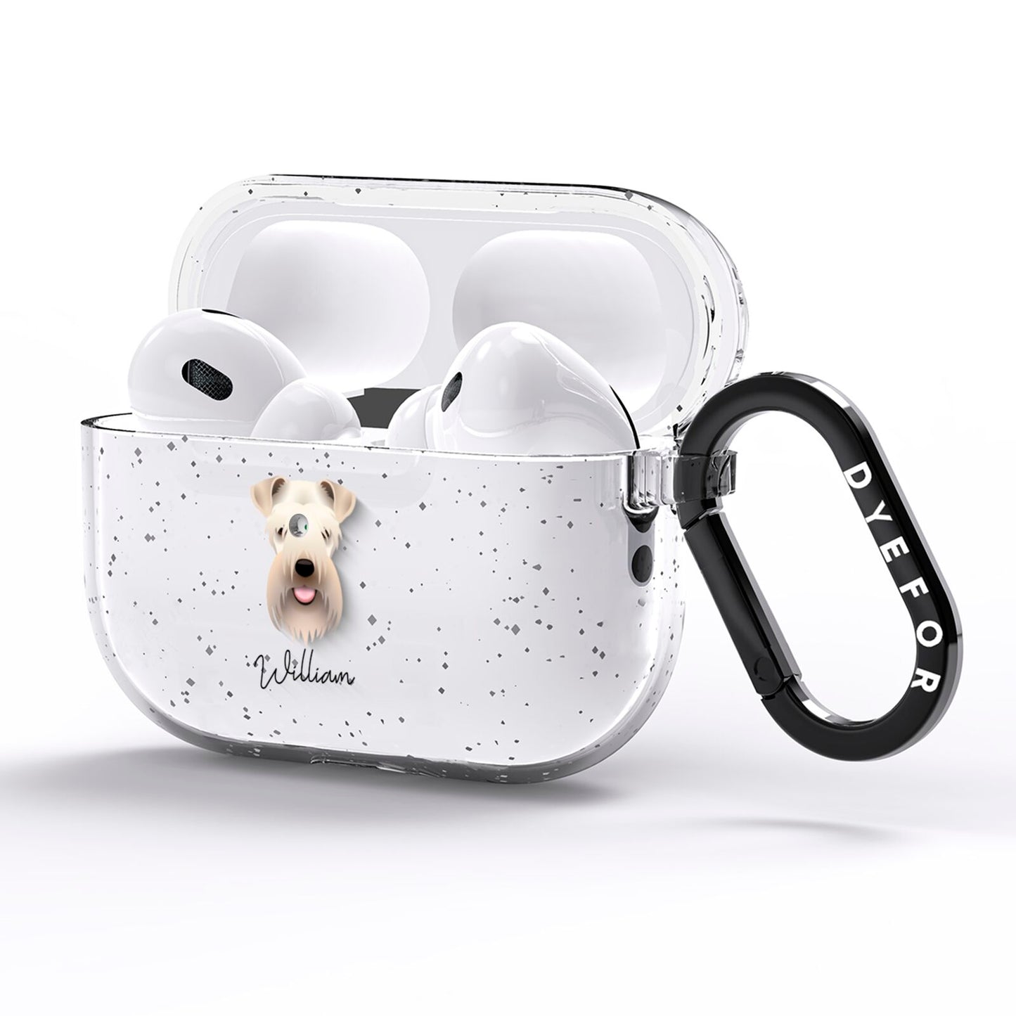 Soft Coated Wheaten Terrier Personalised AirPods Pro Glitter Case Side Image