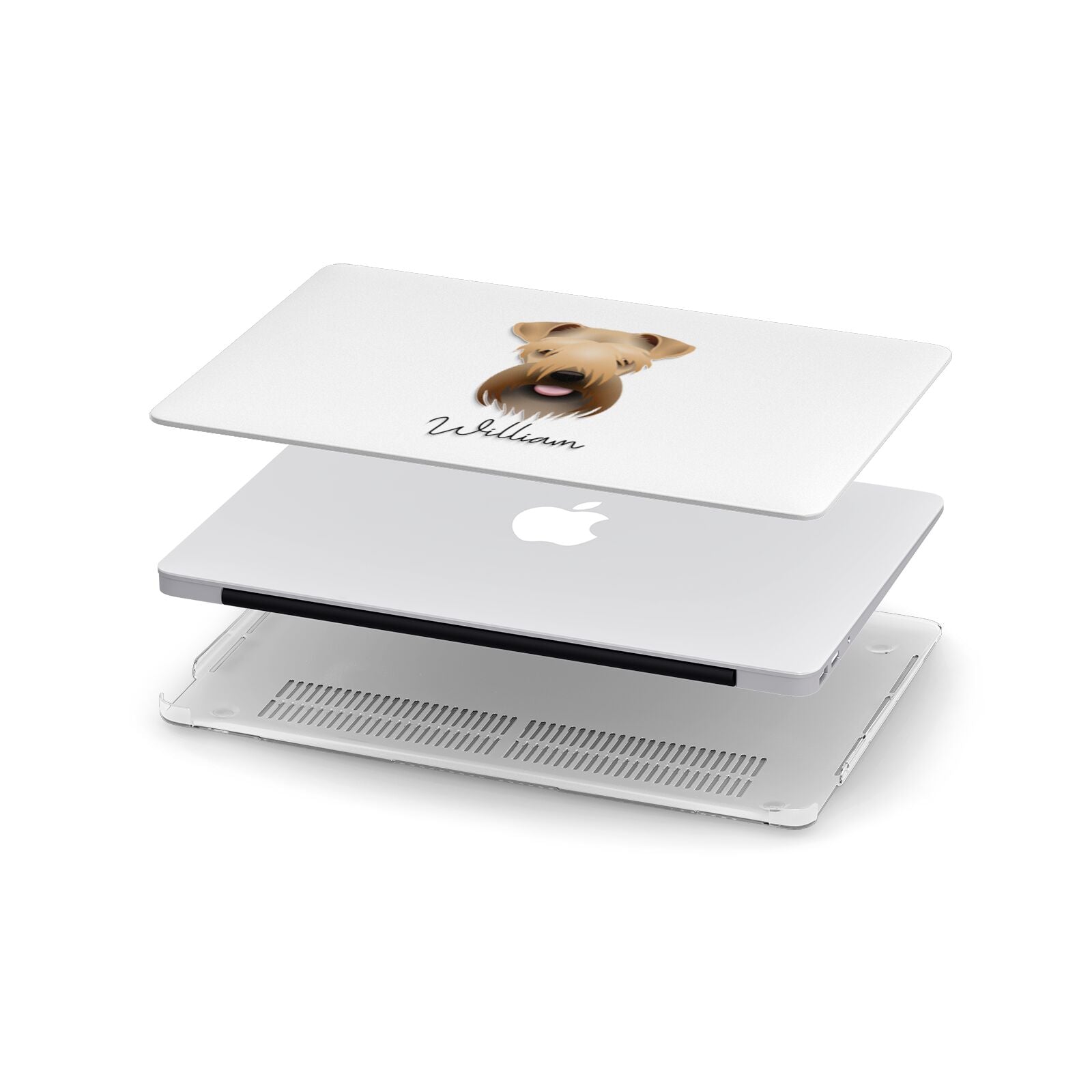 Soft Coated Wheaten Terrier Personalised Apple MacBook Case in Detail