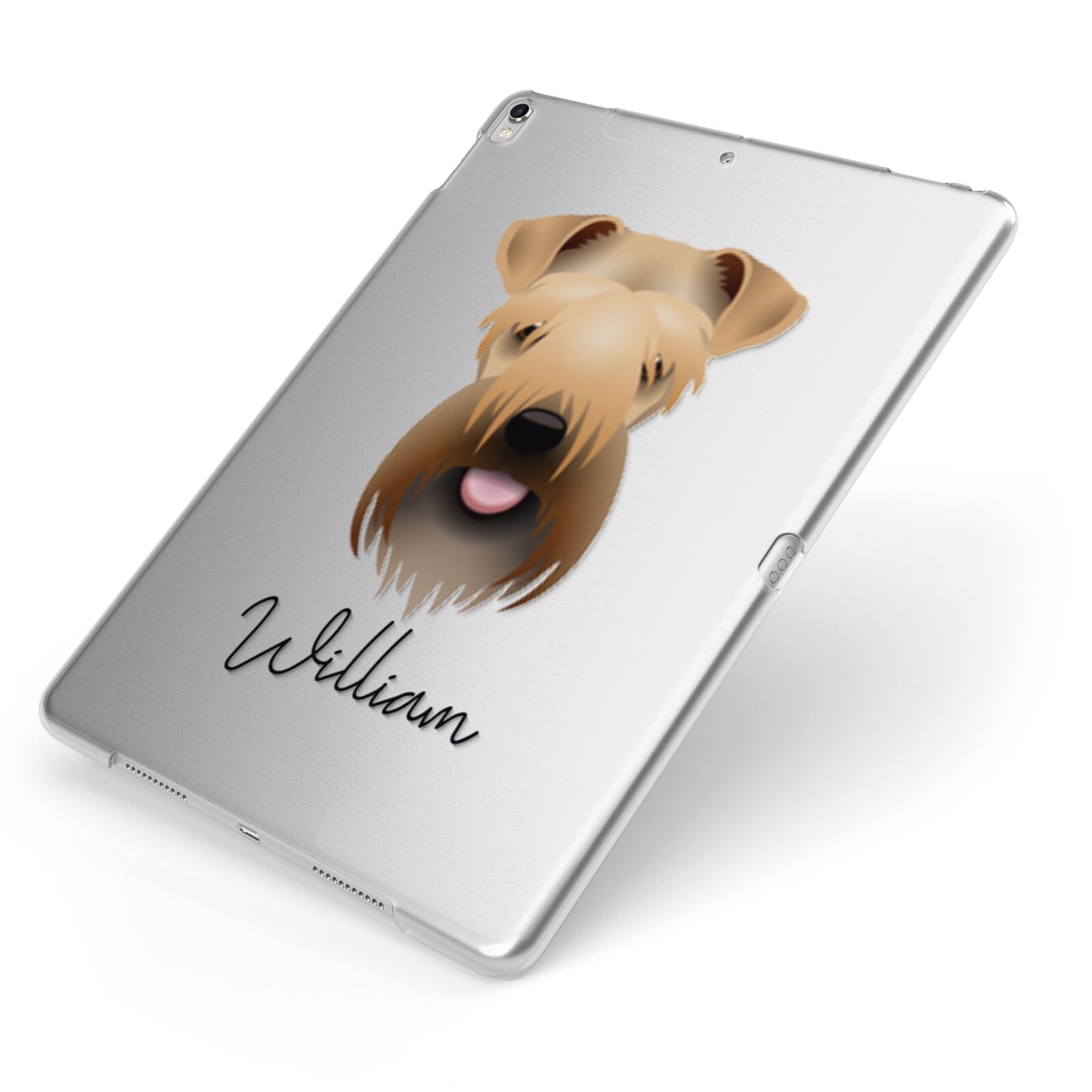 Soft Coated Wheaten Terrier Personalised Apple iPad Case on Silver iPad Side View