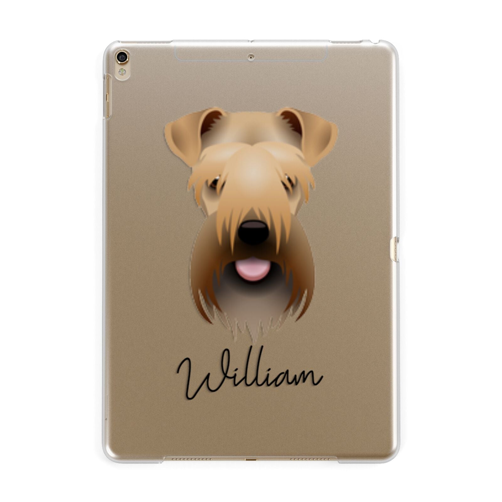 Soft Coated Wheaten Terrier Personalised Apple iPad Gold Case
