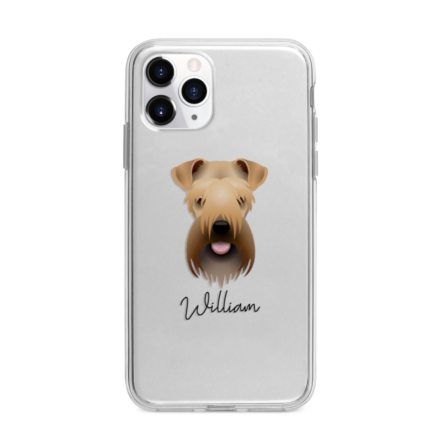 Soft Coated Wheaten Terrier Personalised Apple iPhone 11 Pro Max in Silver with Bumper Case