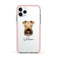 Soft Coated Wheaten Terrier Personalised Apple iPhone 11 Pro in Silver with Pink Impact Case