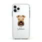 Soft Coated Wheaten Terrier Personalised Apple iPhone 11 Pro in Silver with White Impact Case