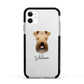 Soft Coated Wheaten Terrier Personalised Apple iPhone 11 in White with Black Impact Case