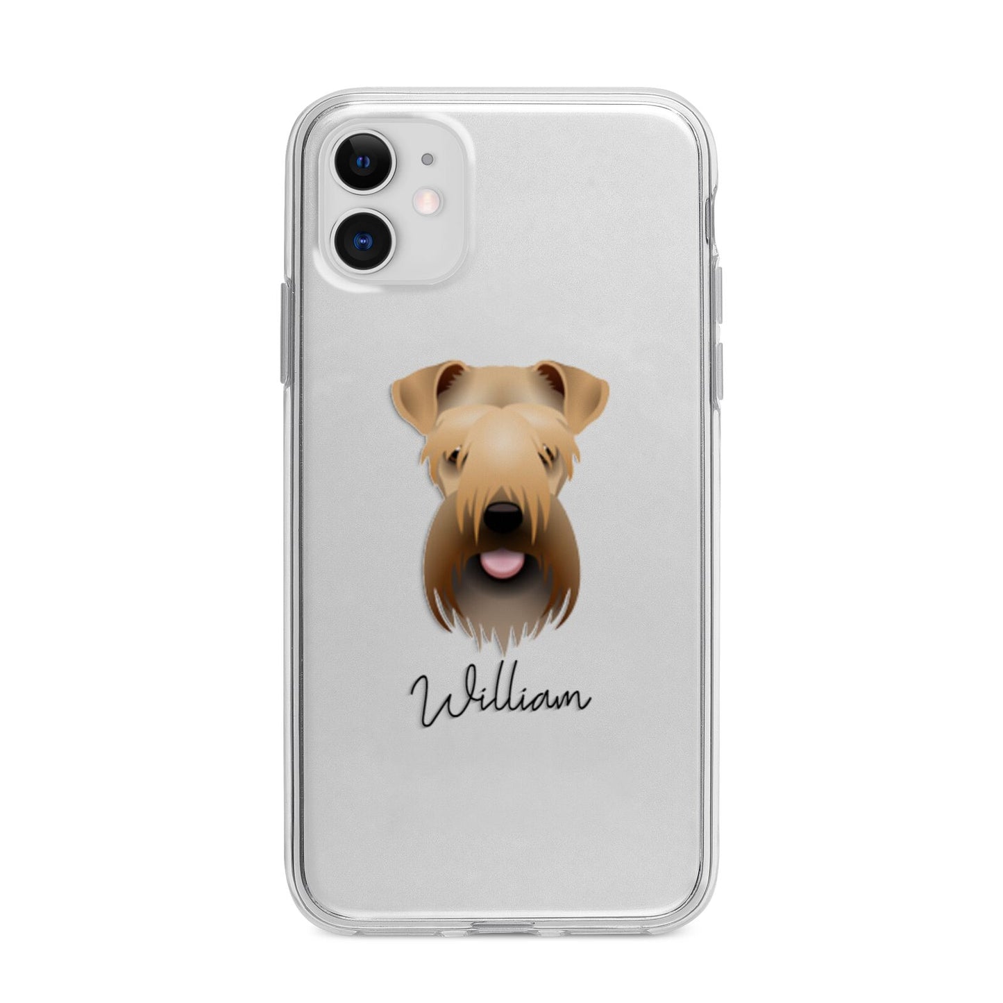 Soft Coated Wheaten Terrier Personalised Apple iPhone 11 in White with Bumper Case