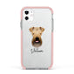 Soft Coated Wheaten Terrier Personalised Apple iPhone 11 in White with Pink Impact Case