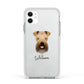 Soft Coated Wheaten Terrier Personalised Apple iPhone 11 in White with White Impact Case