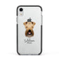 Soft Coated Wheaten Terrier Personalised Apple iPhone XR Impact Case Black Edge on Silver Phone