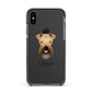 Soft Coated Wheaten Terrier Personalised Apple iPhone Xs Impact Case Black Edge on Black Phone