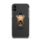 Soft Coated Wheaten Terrier Personalised Apple iPhone Xs Impact Case Black Edge on Black Phone