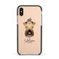 Soft Coated Wheaten Terrier Personalised Apple iPhone Xs Impact Case Black Edge on Gold Phone