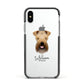 Soft Coated Wheaten Terrier Personalised Apple iPhone Xs Impact Case Black Edge on Silver Phone