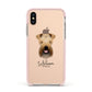 Soft Coated Wheaten Terrier Personalised Apple iPhone Xs Impact Case Pink Edge on Gold Phone