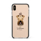 Soft Coated Wheaten Terrier Personalised Apple iPhone Xs Max Impact Case Black Edge on Gold Phone