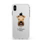 Soft Coated Wheaten Terrier Personalised Apple iPhone Xs Max Impact Case White Edge on Silver Phone