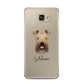 Soft Coated Wheaten Terrier Personalised Samsung Galaxy A5 2016 Case on gold phone