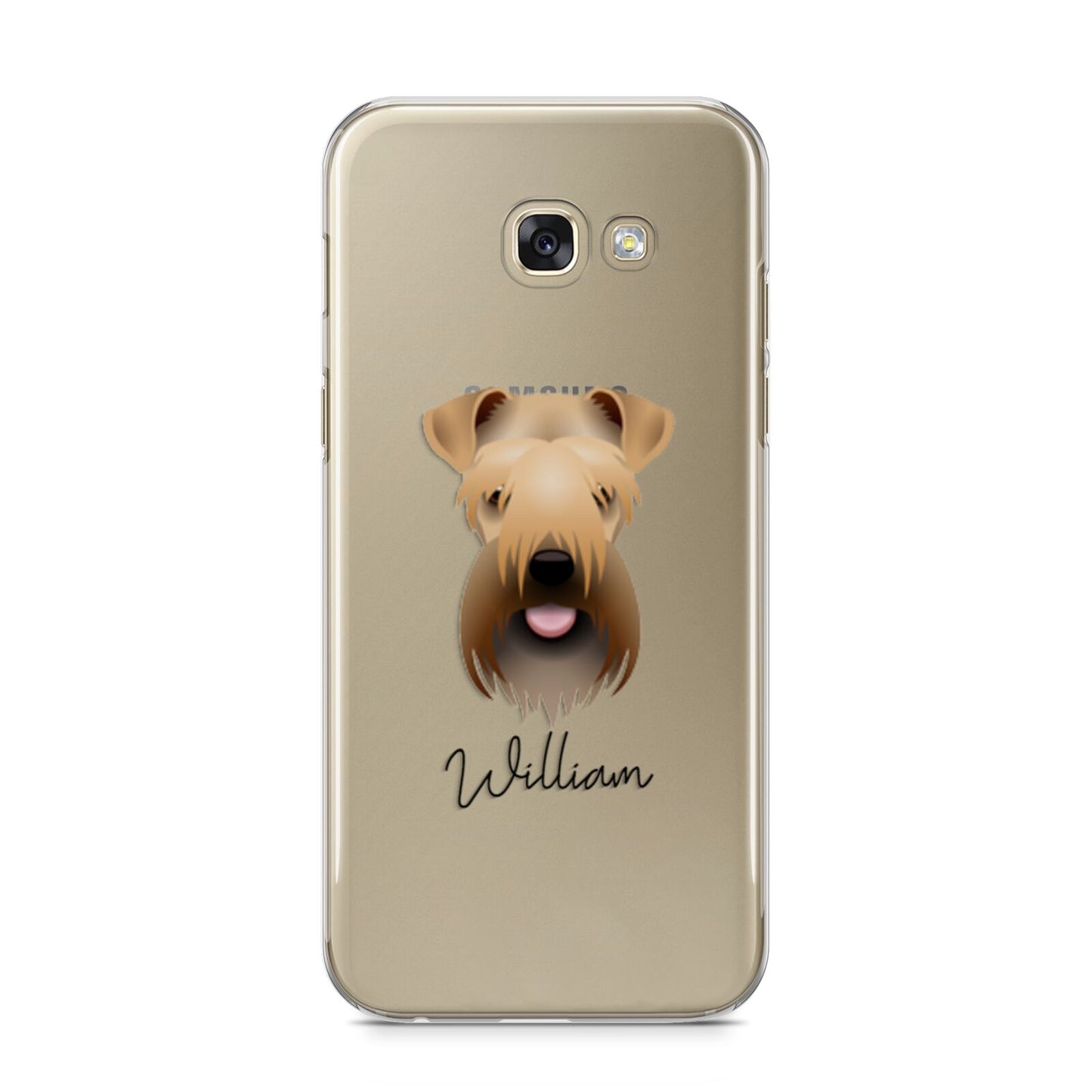 Soft Coated Wheaten Terrier Personalised Samsung Galaxy A5 2017 Case on gold phone