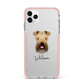 Soft Coated Wheaten Terrier Personalised iPhone 11 Pro Max Impact Pink Edge Case