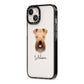 Soft Coated Wheaten Terrier Personalised iPhone 13 Black Impact Case Side Angle on Silver phone