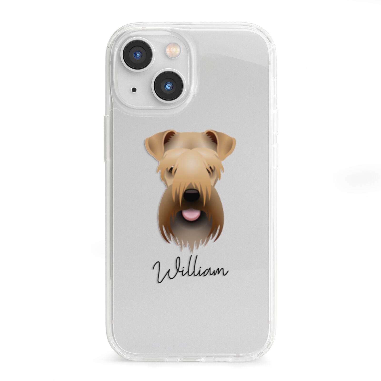 Soft Coated Wheaten Terrier Personalised iPhone 13 Mini Clear Bumper Case
