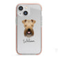 Soft Coated Wheaten Terrier Personalised iPhone 13 Mini TPU Impact Case with Pink Edges