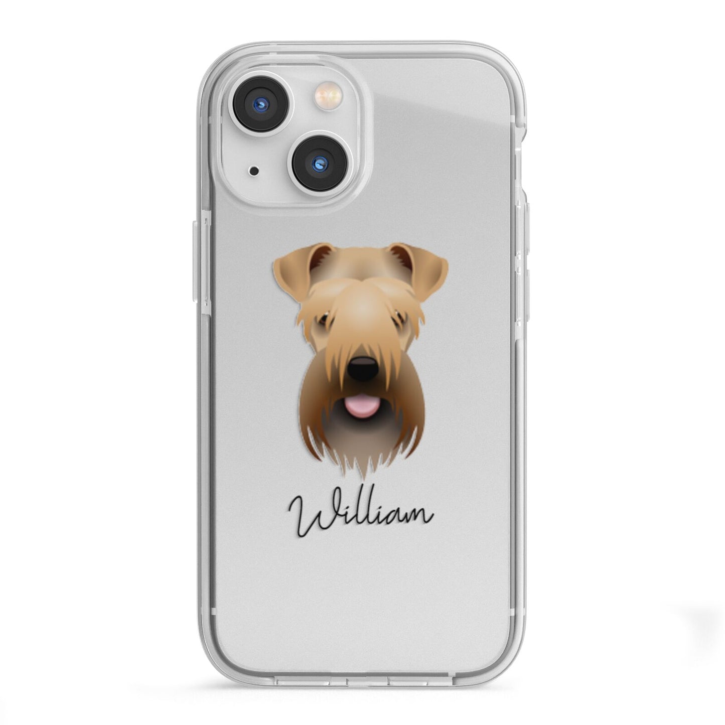 Soft Coated Wheaten Terrier Personalised iPhone 13 Mini TPU Impact Case with White Edges