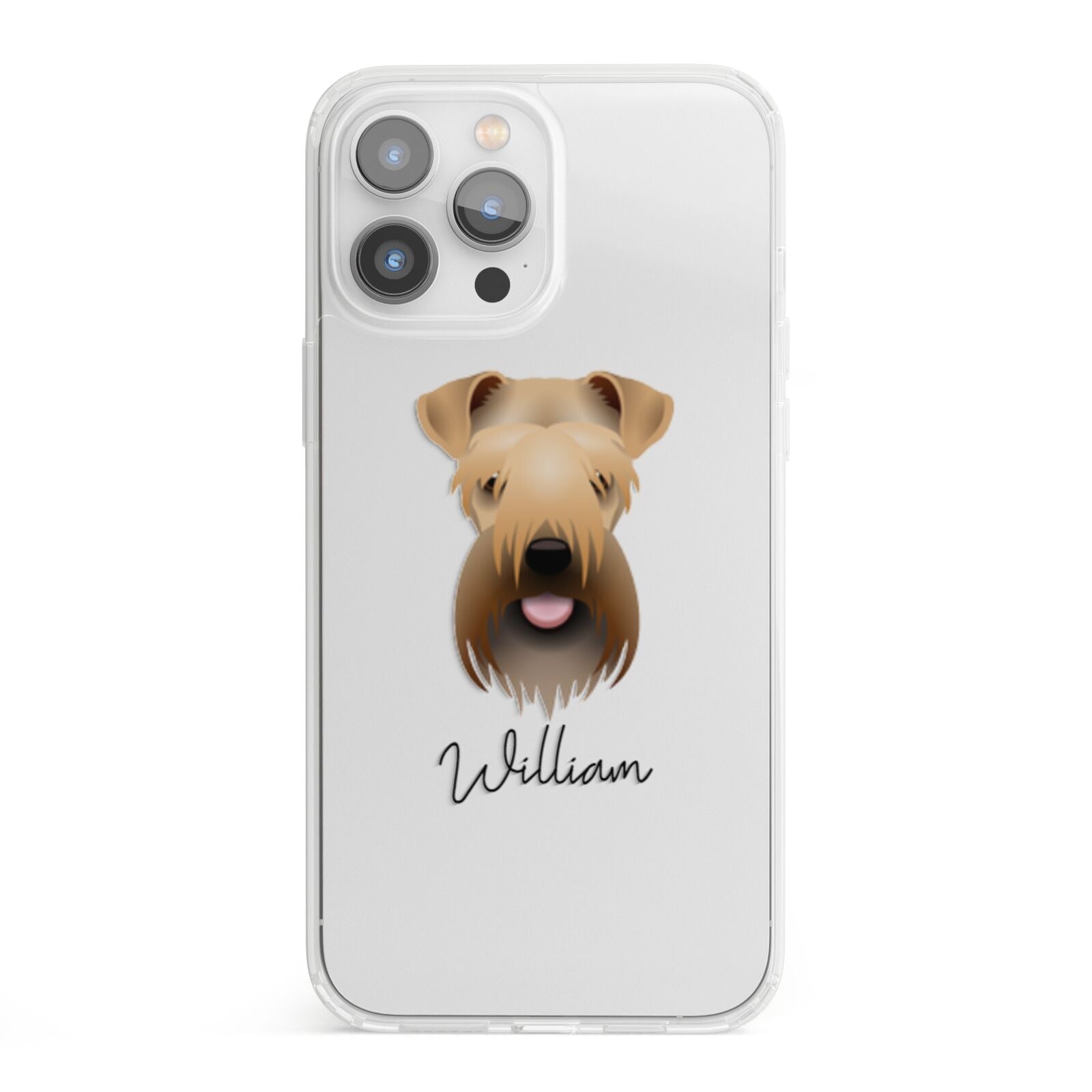 Soft Coated Wheaten Terrier Personalised iPhone 13 Pro Max Clear Bumper Case