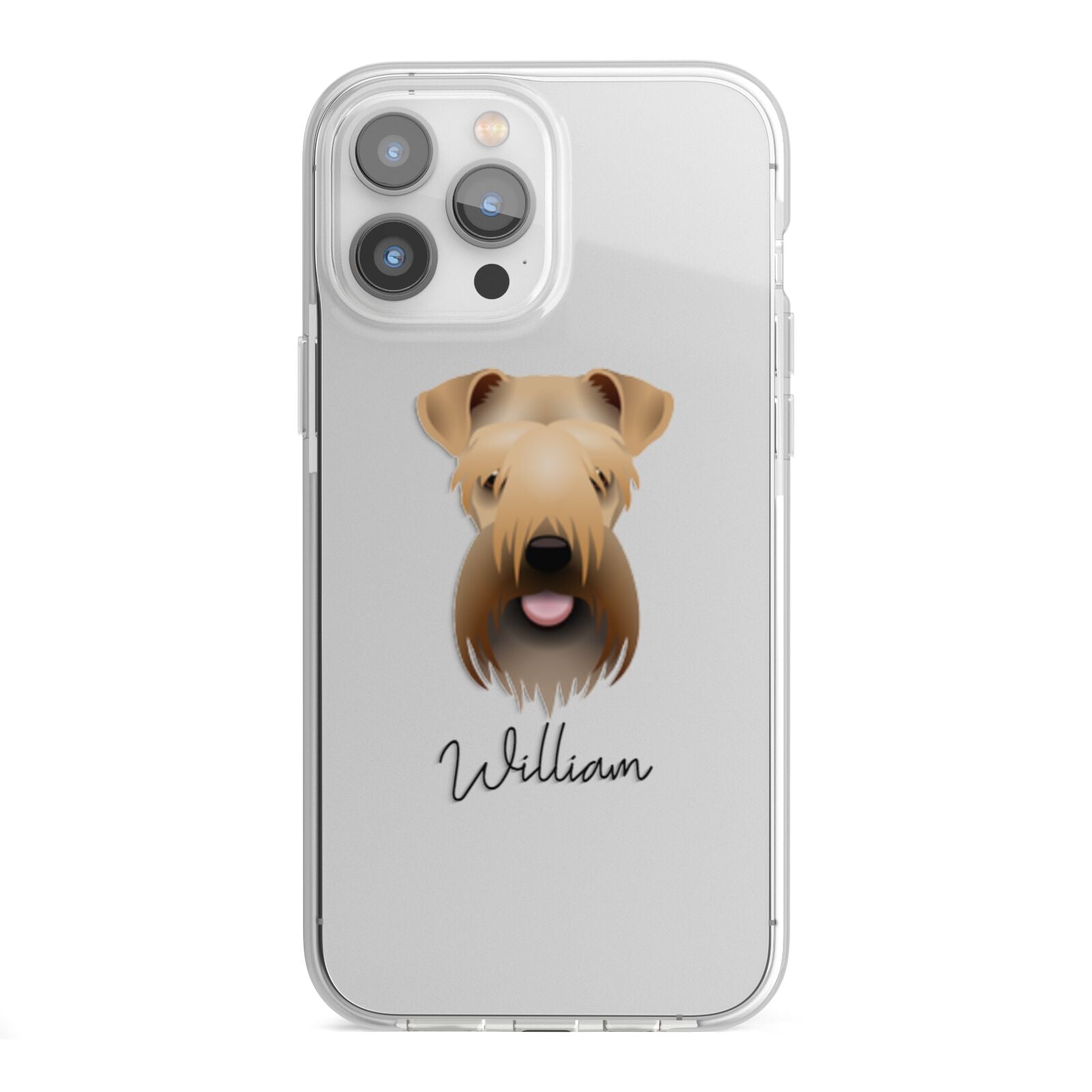 Soft Coated Wheaten Terrier Personalised iPhone 13 Pro Max TPU Impact Case with White Edges